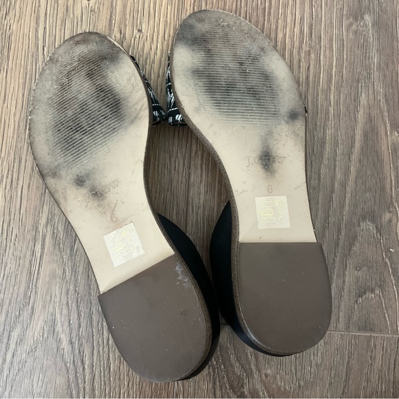 J. Crew d’orsay peep toe flat with black woven textile print - Picture 4 of 4